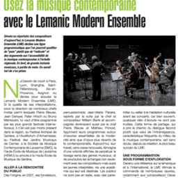 Osez la musique contemporaine avec le Lemanic Modern Ensemble